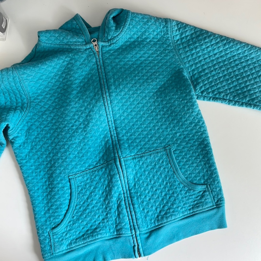 [ GAP Turquoise Blue Casual Zip Front Lightweight Cotton Blend Jacket ] Medium